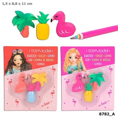 TOPModel Radierer Set Tropical, Radiergummi Flamingo Ananas Eraser Depesche 8782