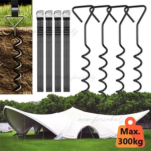 Trampolin Bodenanker Befestigung Set Erdanker Sicherung Spanngurte Verstellbare - Bild 1 von 10
