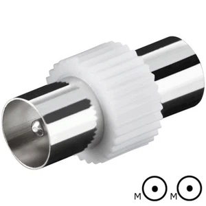 Steckverbinder koax 2x Stecker Antennen Kabel TV Verbinder männlich Adapter IEC - Bild 1 von 1
