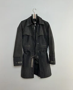 Women's Prada Wool Coat Zip Insulated Lining Jacket 2 in 1 Black Gray Size 46 - Picture 1 of 19