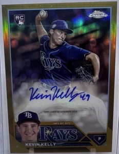 2023 Topps Chrome Update Kevin Kelly #AC-KK RC Auto Gold Parallel 5/50 Rays - Picture 1 of 2