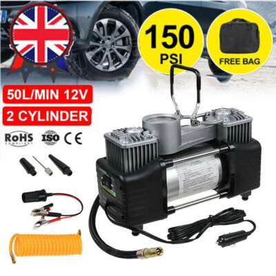 Tire Inflator Car Air Pump Compressor Electric Portable Auto 12V Volt 150 PSI UK - Image 1 of 4