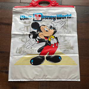 Vintage 1980s Disney world Mickey Mouse reusable plastic shopping bag tote