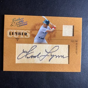 2005 Donruss Leather & Lumber CUTS - Fred Lynn AUTO on Wood & BAT  RED SOX  #/96