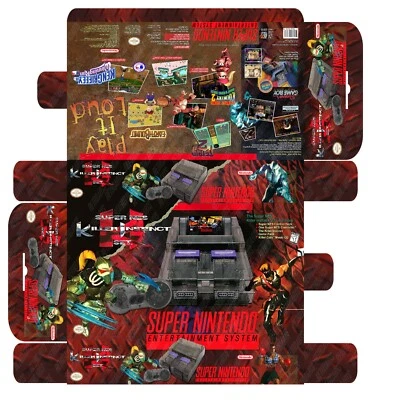 Super NES BOX - Killer Instinct Set Translucid Console - Photoshop Art To Print - Image 1 of 4