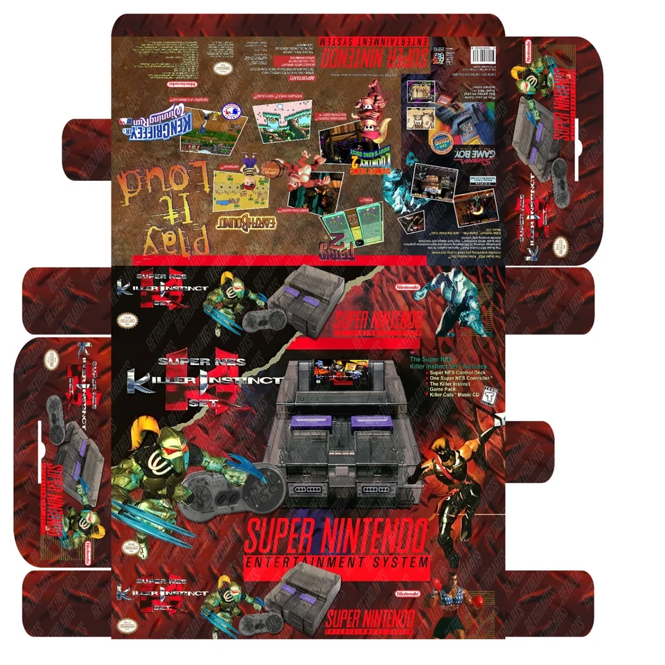 Super NES BOX - Killer Instinct Set Translucid Console - Photoshop Art To Print - Image 1 of 4