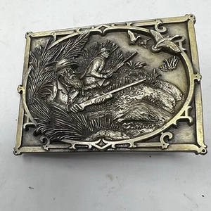 Vintage Hunting Belt Buckle Bergamot Brass Works Pewter # Y 149 1984 - Picture 1 of 3