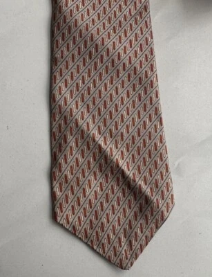 Corbata vintage Marquis de Brittania naranja óxido mod geométrico Foto 1 de 4