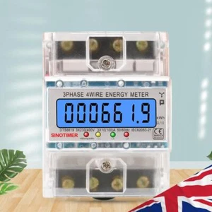 Din Rail Energy Meter 3 Phase 4 Wires KWh Meter Electric Energy Meter for Indoor - Picture 1 of 9