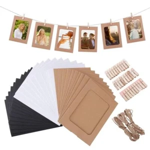 10 Pcs 2M Rope Hanging Wall Photos with Clips Picture Photo Frame Home - Picture 1 of 10