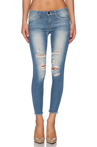 Jeans Joe's Finn pierna ajustada dobladillo deshilachado azul en lavado Gretchen rasgado talla 24 - Imagen 1 de 8