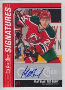 2011-12 OPC MATTIAS TEDENBY AUTO SIGNATURES OS-MT O Pee Chee Autograph Devils