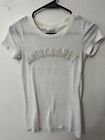 ABERCROMBIE & FITCH Small White WOMENS Logo SS T  SHIRT