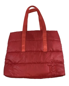 Carolina Herrera Good Girl Red Puffer Quilted Tote Bag Purse Zip Large - Picture 1 of 16