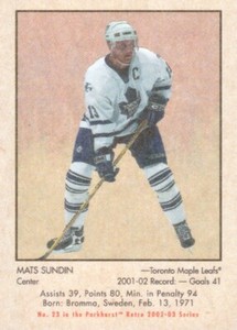 2002-03 Parkhurst Retro Hockey Mini #23 Mats Sundin