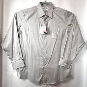 Murano Collezione Mens Dress Shirt Silk Blend Gray Long Sleeve Button Up XL NWT - Picture 1 of 22