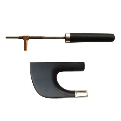 Ebony Wood Blank Germany Style Upright Double Bass Frog Button Abalone Slide  - Изображение 1 из 2