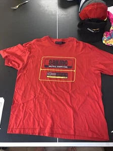 Vintage 1990s Nautical Sailing Jantzen red t shirt XL - Picture 1 of 6