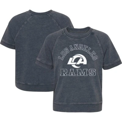Los Angeles Rams Girls Juniors Cheer Squad Raglan T-Shirt Sm 3/8 Gray Nwt - Image 1 of 3