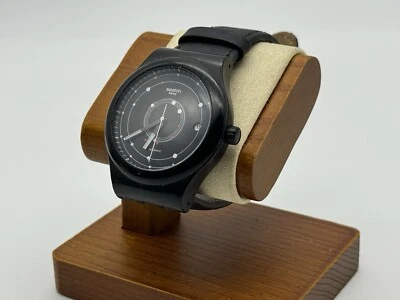 AUTÉNTICO SWATCH AUTOMÁTICO SUIZO NEGRO HOMBRE FECHA TALLA GRANDE 19 JOYAS VINTAGE Foto 1 de 4