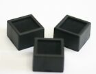 Boîte de 100 pots carrés en verre pierres précieuses noires mousse blanche/noire 1 1/2" 