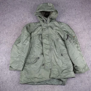 Vintage Alpha Industries Jacket Mens XL Olive N-3B Parka Extreme Cold Weather - Picture 1 of 19