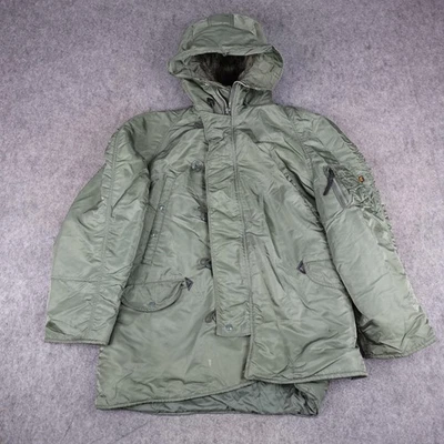 Vintage Alpha Industries Jacket Mens XL Olive N-3B Parka Extreme Cold Weather - Image 1 of 4