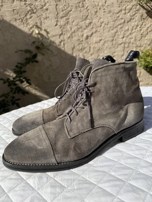 Botas All Saints Para Hombres Harland GRIS CARBÓN Puntera Cuero Con Cordones Talla 45 12 Foto 1 de 4