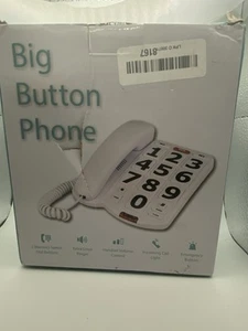 Big Button Phone with Extra Loud Ringer Landline Home Phone Seniors -New - Picture 1 of 2