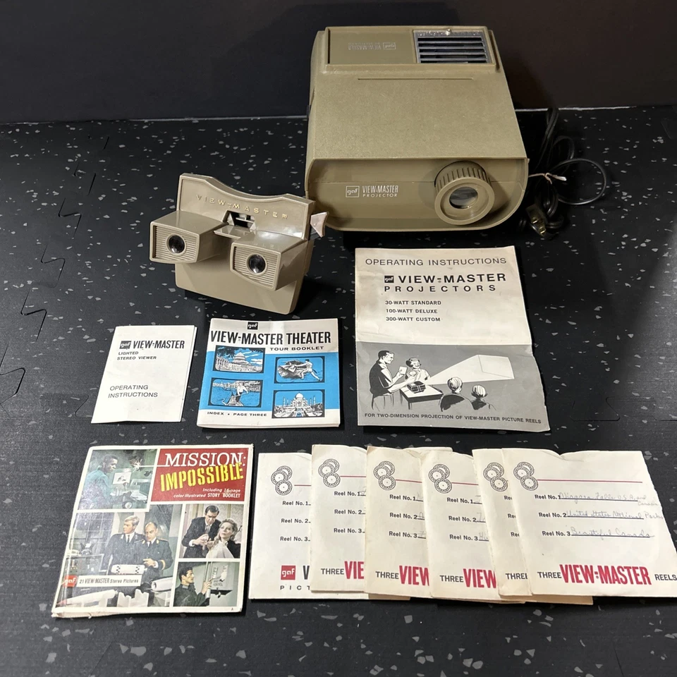 Folletos de carretes visor proyector estándar GAF View-Master 30 años 70 vintage funcionando Foto 1 de 4