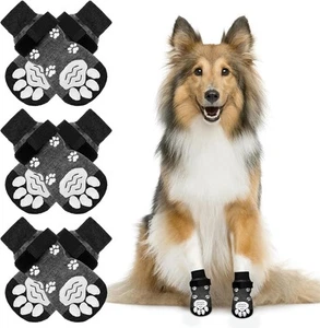Dog Socks 3 Pairs Soft Anti-Slip socks for Dogs - Adjustable & Paw Protector - Picture 1 of 4