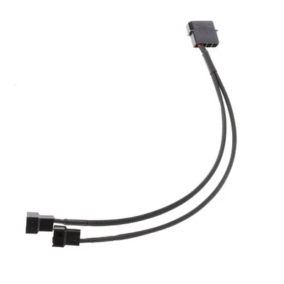 4-Pin Molex Male to 3-Pin/4-Pin PC Fan Power Adapter Connector Cable 1 to 2 Ways - Image 1 of 4