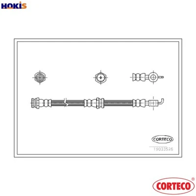 BRAKE HOSE 19033526 FOR KIA SEPHIA MENTOR/SHUMA CARENS SPECTRA/II T8/TED 1.8L - Imagem 1 de 4