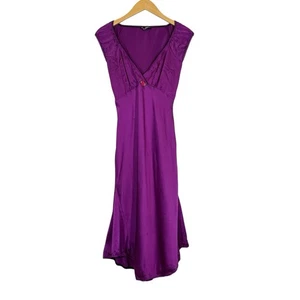 Vestido De Colección Años 90 Y2K Betsey Johnson Seda Púrpura Romántico Coqueta Talla 8 Caprichoso - Imagen 1 de 15