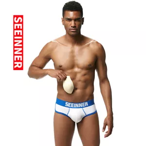 Nuevo Seeinner Para hombres Ropa Interior Suave Acolchado Mejorar Algodón Cómodo Calzoncillos Elevadores Calzoncillos - Imagen 1 de 8