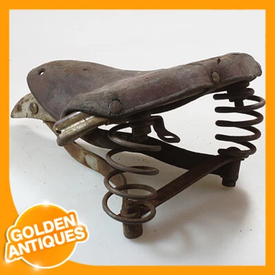 Assento de selim vintage CZEPRAK couro marrom bicicleta bicicleta suspensão suspensa - Imagem 1 de 4