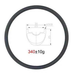 27,5'' XC MTB Fahrrad 30mm breit 25mm tief Carbon Felge Tubeless Cross Country Ring - Bild 1 von 5