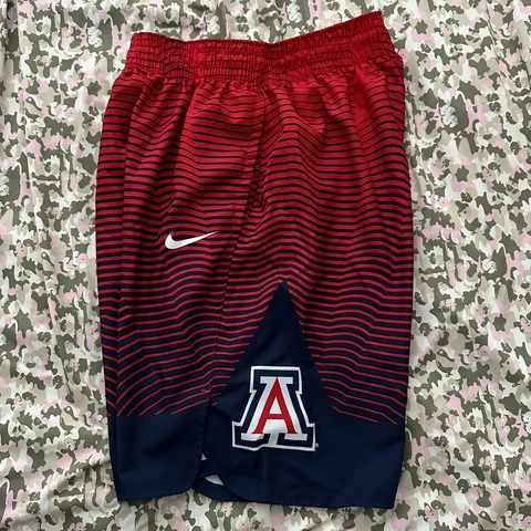 Nike NCAA Arizona Wildcats College Basketball Shorts Blue Elastic Waist Men's M Cover