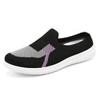 Women's Sneakers Half Drag Mules Shoes Womens Comfort Slip On Work Knit Flats