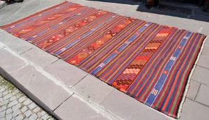 Hand-Made Braided OUSHAK Rug Kilim Shabby Chic AnatoliaN Area Rug 72″ x 142″ - Picture 1 of 7