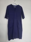 Winser London 100% Cotton Blue Broderie Anglaise Tailored Dress Pockets Size 12