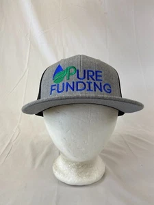 Pure Funding Baseball Cap Snapback Hat Mesh Flat Bill Gray Casual Breathable - Picture 1 of 10