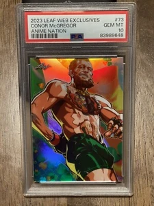 2023 Leaf Web Exclusives Anime Nation Conor McGregor 127/265 #73 PSA 10 GEM MINT - Picture 1 of 2