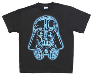 Darth Vader with Headphones Youth Black T-Shirt