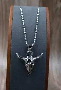 *Stainless Western Style Steer Head Pendant 16.9g - Picture 1 of 6