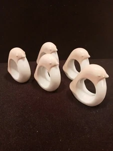 set of 5 Takahashi Porcelain bird napkin rings made in japan - Picture 1 of 5
