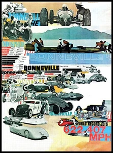 1973 HOT ROD Magazine Print - Collage of BONNEVILLE Speedway Cars A5 - Picture 1 of 1