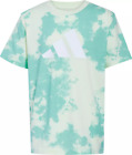 $25 Adidas Crew Neck Bleach Printed S/S T-Shirt Almost Lime Boys Sz L 14-16 NWT!