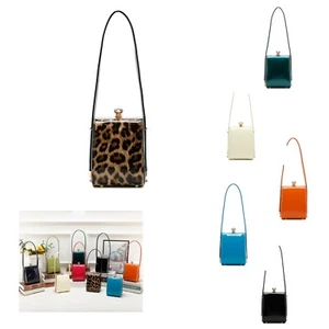 Woman Boutique Diamante Small Rectangle Party Evening Clasp Opening Patent Bag - Picture 1 of 15