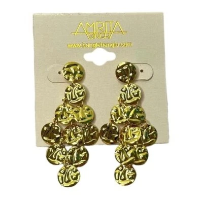 Pendientes araña Amrita Singh color oro llamativo Foto 1 de 4